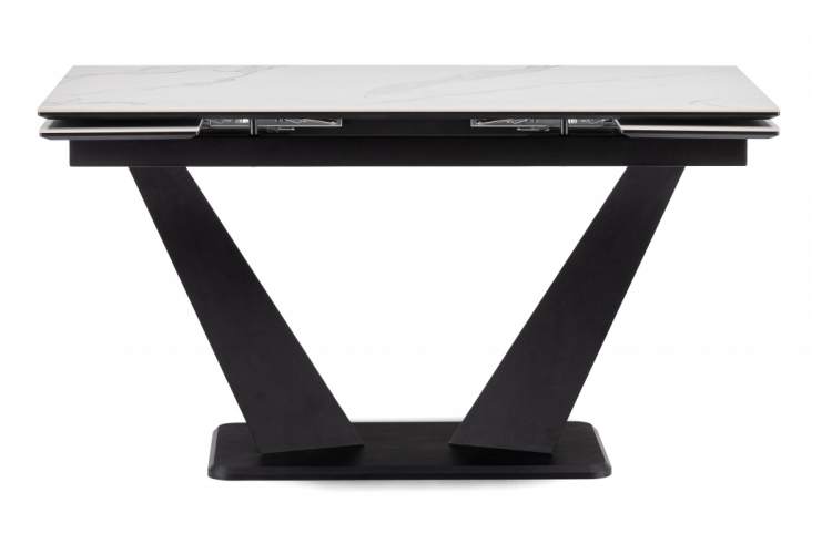 Керамический стол Кели 140(200)х80х76 белый / черный-2