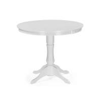 Стол деревянный Амадей 90(130)x90 белый матовый