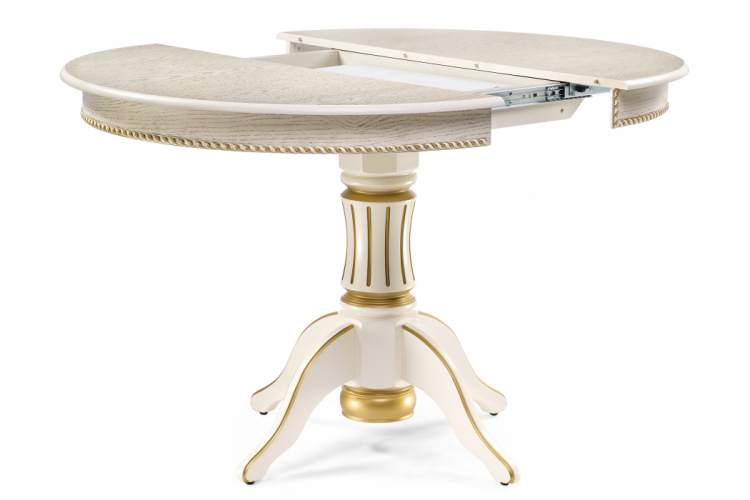 Стол деревянный Павия 100 крем / золотая патина-1