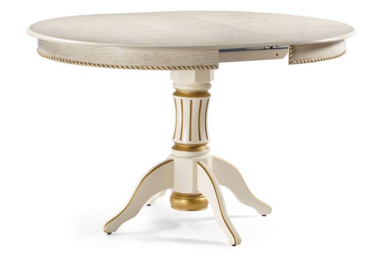 Стол деревянный Павия 100 крем / золотая патина-2