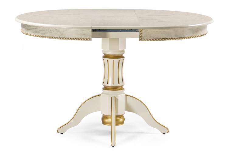 Стол деревянный Павия 100 крем / золотая патина-3