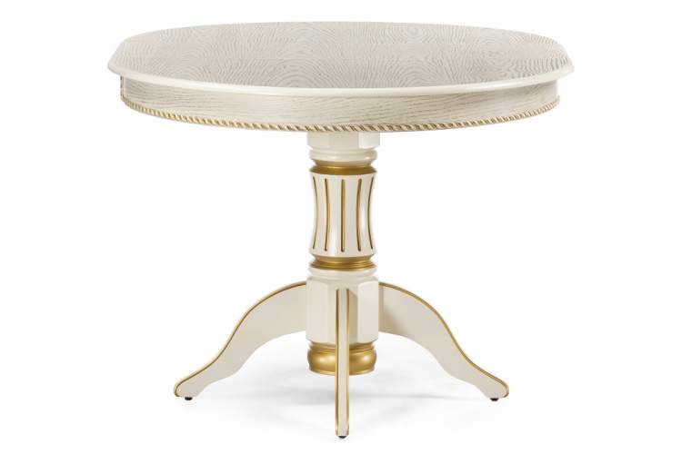 Стол деревянный Павия 100 крем / золотая патина-4