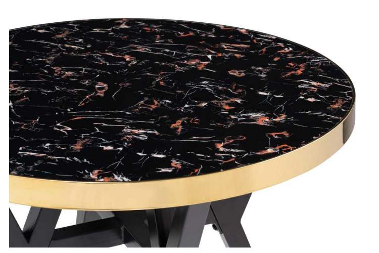 Стол деревянный Selina 80х72 black / gold-2