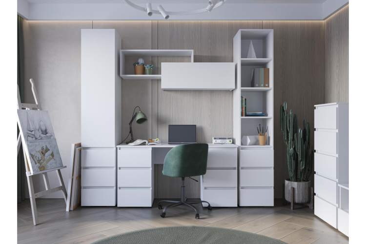 Компьютерный стол Элла ПС 02 белый / белый-2