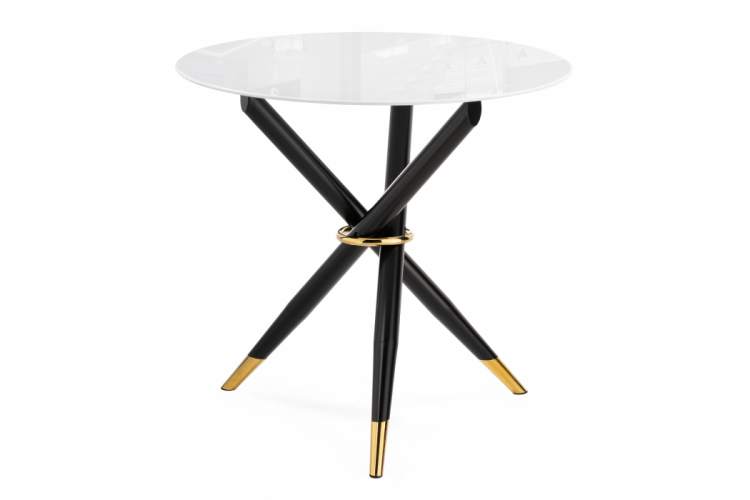 Стол стеклянный Rock 100х75 white / black