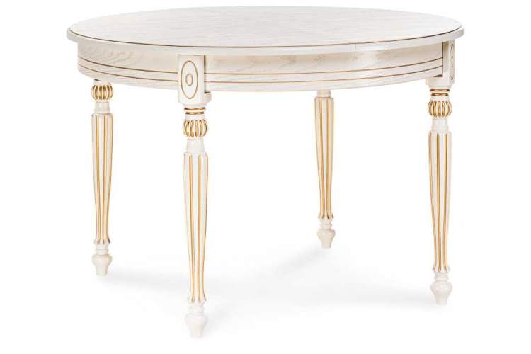 Стол деревянный Брейзер молочный / золото