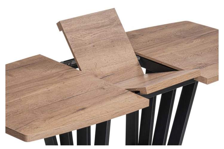 Стол деревянный Эудес дуб галифакс табак / черный-4