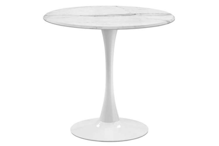 Тулип 80х73 мрамор белый / белый Стол деревянный