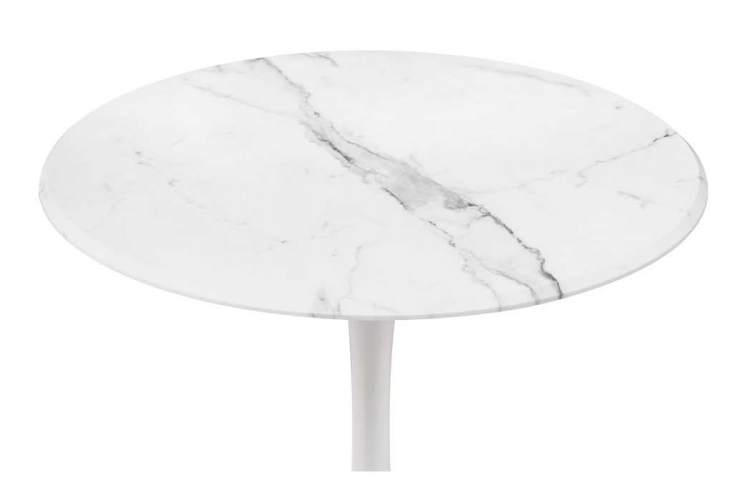 Тулип 80х73 мрамор белый / белый Стол деревянный-1