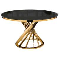 Стол стеклянный Twist gold / black Стол стеклянный Twist gold / black