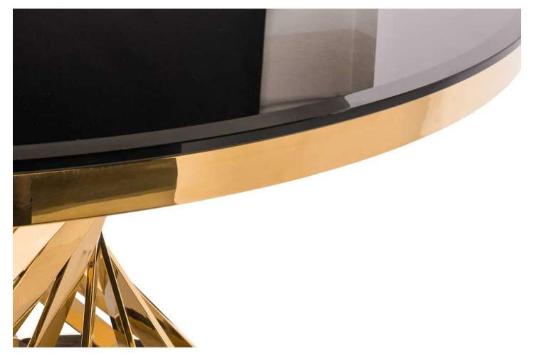 Стол стеклянный Twist gold / black-1
