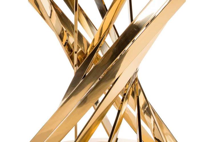 Стол стеклянный Twist gold / black-2