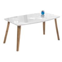 Стол стеклянный Серсея белый / дуб монтана