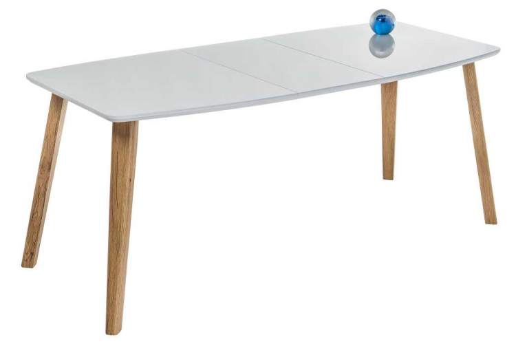 Стол стеклянный Серсея белый / дуб монтана-1