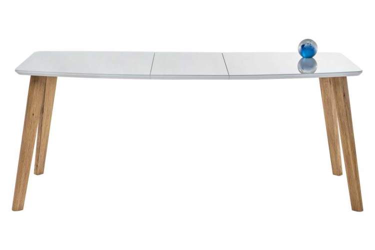 Стол стеклянный Серсея белый / дуб монтана-2
