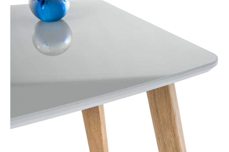 Стол стеклянный Серсея белый / дуб монтана-5