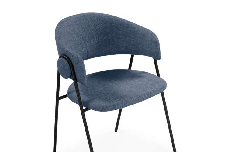 Стул на металлокаркасе Криспиан синий / черный-5