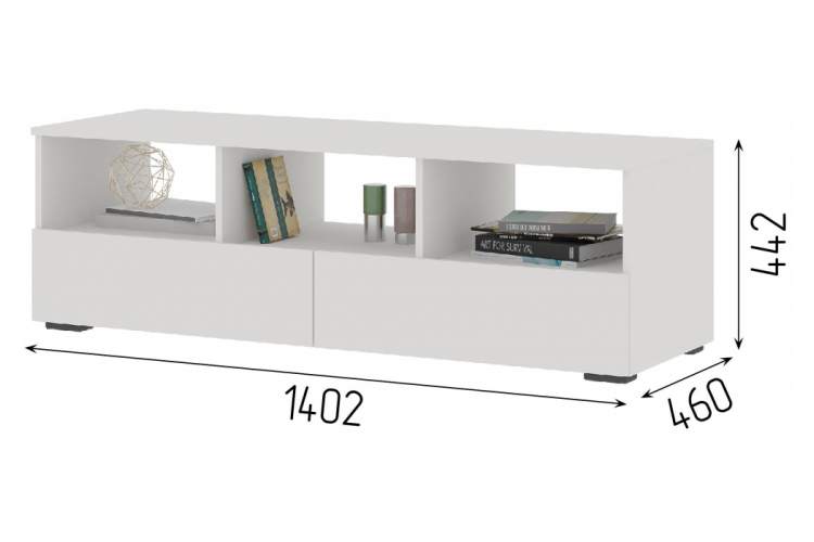 ТВ-тумба Элла ТБ 02 белый / белый-1
