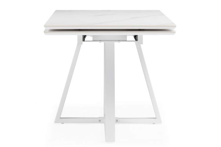 Керамический стол Памелла 140 (200) х 80 белый мрамор alpin white / snow white / белый-10