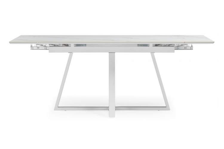 Керамический стол Памелла 140 (200) х 80 белый мрамор alpin white / snow white / белый-11