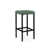 Барный стул Лофт микровелюр катания изумруд / черный матовый