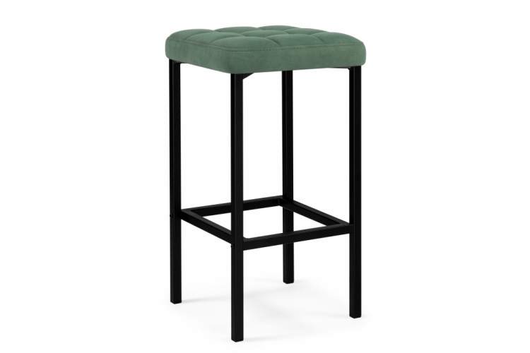 Барный стул Лофт микровелюр катания изумруд / черный матовый
