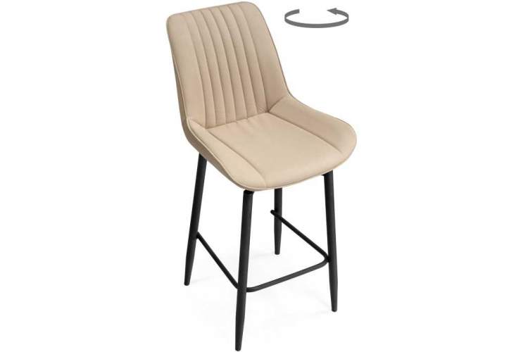 Седа К крутящийся бежевый / черный Барный стул-8