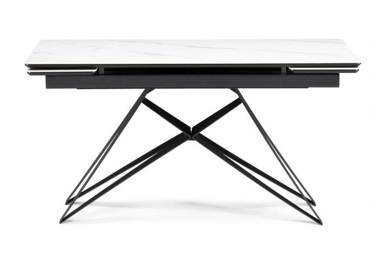 Керамический стол Блэкберн 140(200)х80 белый мрамор snow white / черный-10