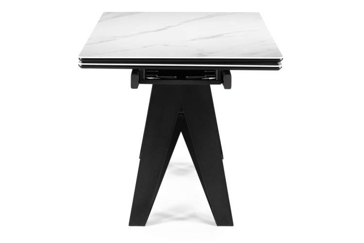 Керамический стол Блэкберн 140(200)х80 белый мрамор snow white / черный-11