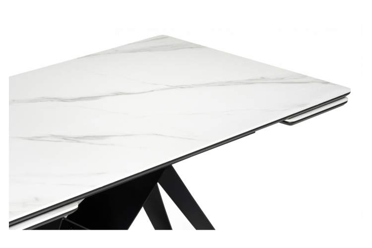 Керамический стол Блэкберн 140(200)х80 белый мрамор snow white / черный-13