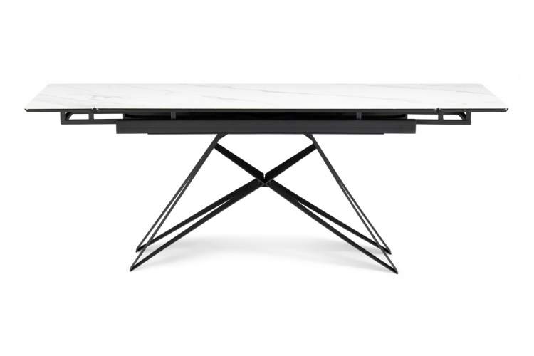 Керамический стол Блэкберн 140(200)х80 белый мрамор snow white / черный-15