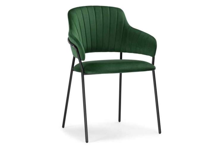 Стул на металлокаркасе Инклес темно-зеленый / черный глянец