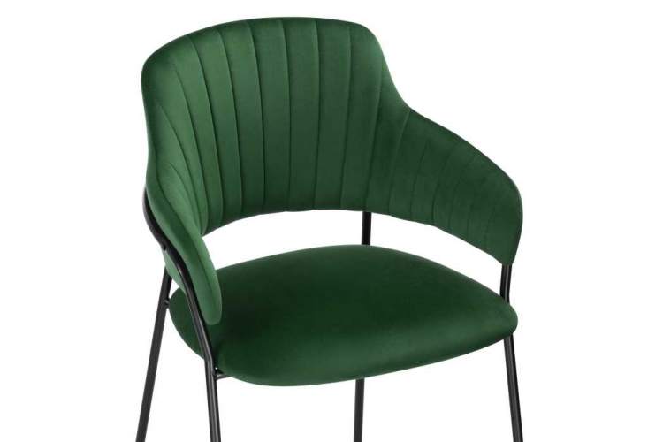 Стул на металлокаркасе Инклес темно-зеленый / черный глянец-4