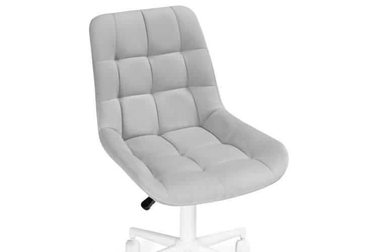 Офисное кресло Честер светло-серый велюр / белый-7