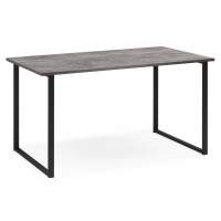 Стол деревянный Лиман 140 х 80 бетон светлый / черный матовый