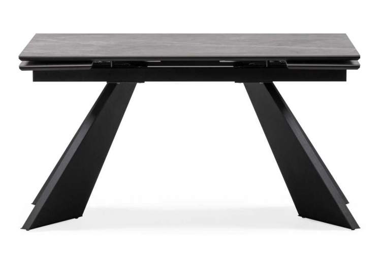 Керамический стол Ливи 140(200)х80х78 серый мрамор / черный-2