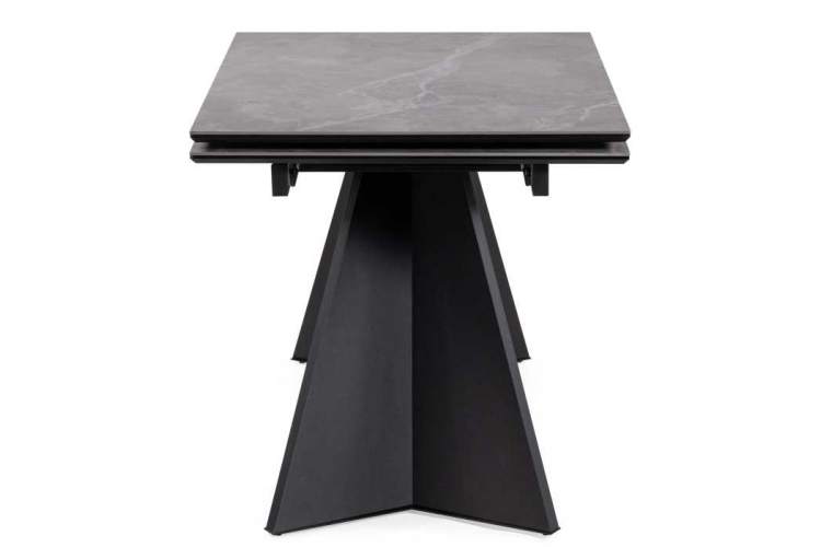 Керамический стол Ливи 140(200)х80х78 серый мрамор / черный-3