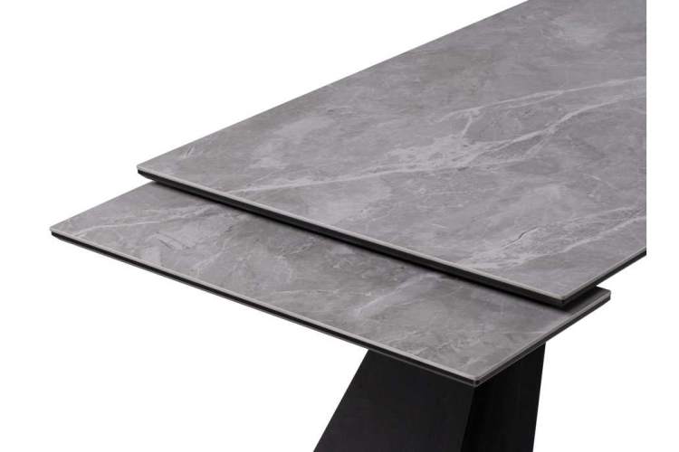 Керамический стол Ливи 140(200)х80х78 серый мрамор / черный-5