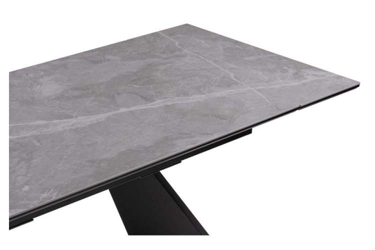 Керамический стол Ливи 140(200)х80х78 серый мрамор / черный-6