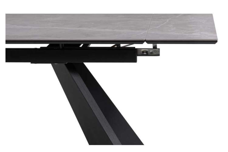 Керамический стол Ливи 140(200)х80х78 серый мрамор / черный-7