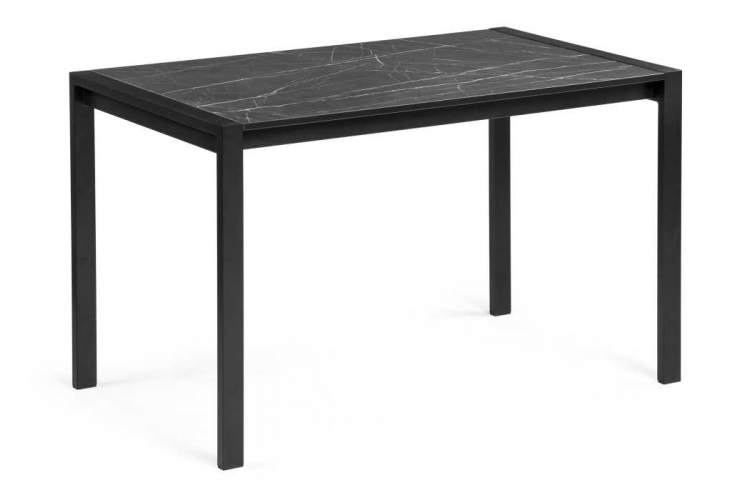 Стол деревянный Центавр 120(160)х70х75 файерстоун / черный матовый