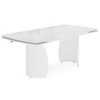 Керамический стол Готланд 180(240)x90 statuario titan gloss / белый