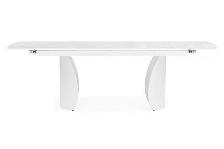 Керамический стол Готланд 180(240)x90 statuario titan gloss / белый-3