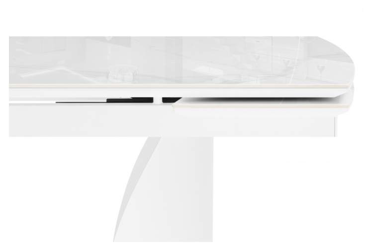 Керамический стол Готланд 180(240)x90 statuario titan gloss / белый-4