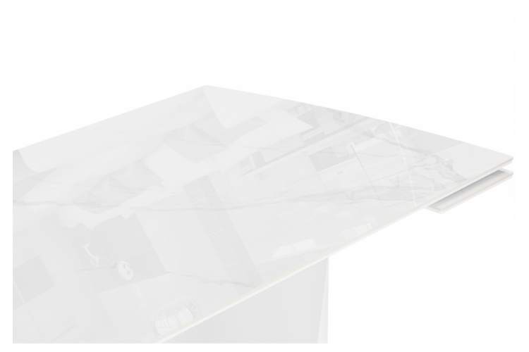 Керамический стол Готланд 180(240)x90 statuario titan gloss / белый-5