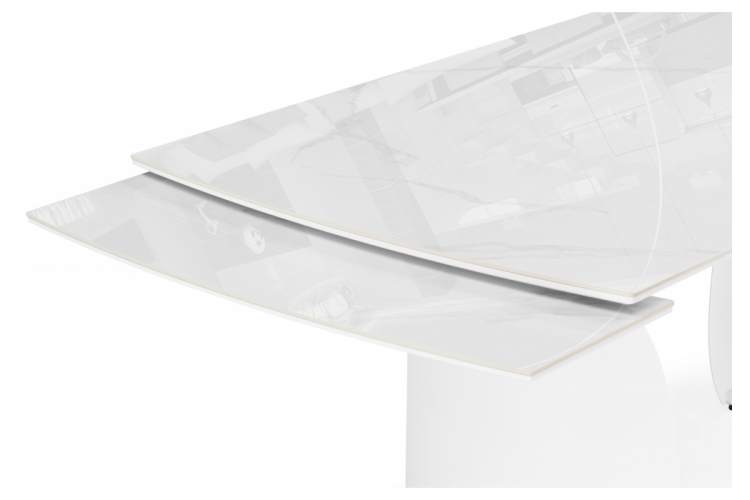 Керамический стол Готланд 180(240)x90 statuario titan gloss / белый-6