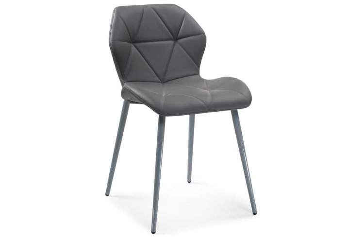 Стул на металлокаркасе Вальд экокожа серый / серый глянец
