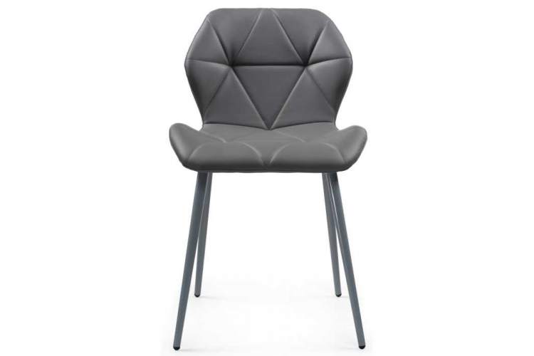 Стул на металлокаркасе Вальд экокожа серый / серый глянец-1