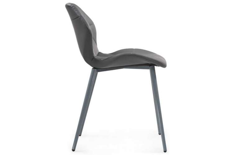 Стул на металлокаркасе Вальд экокожа серый / серый глянец-2