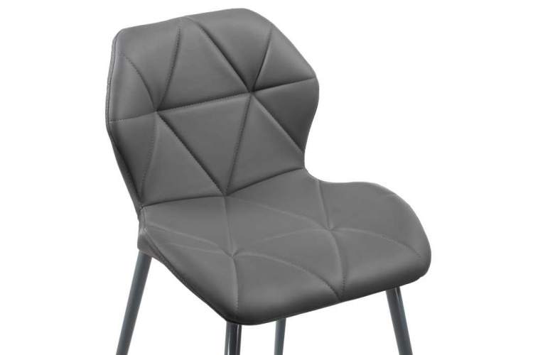 Стул на металлокаркасе Вальд экокожа серый / серый глянец-4